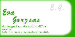eva gorzsas business card